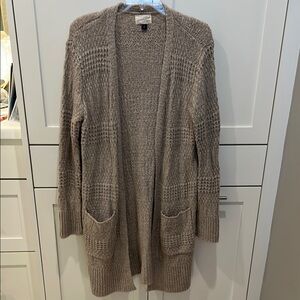 Universal Thread Oatmeal Brown Cardigan Sweater Open Knit